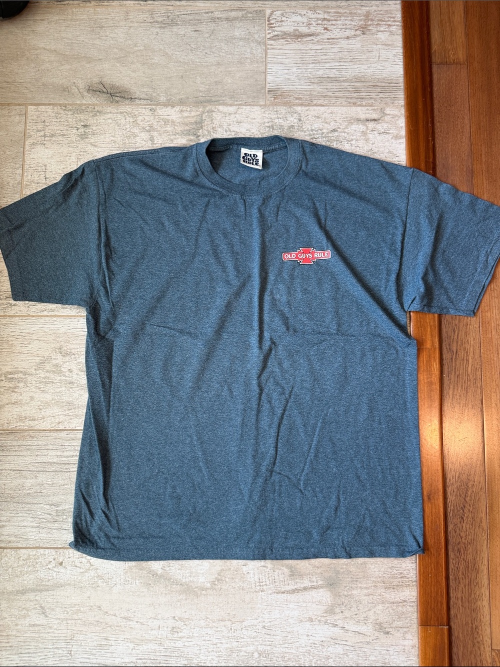 Old Guys Rule Men's Short Sleeve Crew Tee in Heather Charcoal